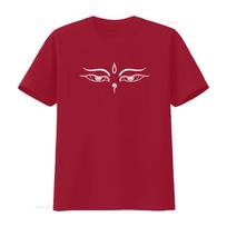 Buddha Eyes T shirt Unique Spiritual Design for Men and Women vintage Washed fashion Versatile streetwear Casual Slightly S brown