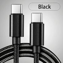 66W 5A itin greito įkrovimo laidas, nailono pynimu pintas USB C į Type C laidas 1m/2m/3m, skirtas 15 16 Pro Max Samsung S24 OPPO 1m juoda