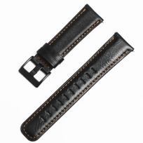 Applicable To Huawei GT Strap, Smart Watch Strap, Samsung Xiaomi Genuine Leather Strap 20mm juoda