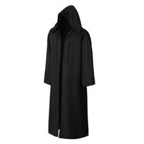 Burtininko ilgas marškinys su gobtuvu Juodas chalatas Kostiumas Helovino apsiaustas Cosplay kostiumas Magininko tunika Chalatas su gobtuvu Suaugusiems ir vaikams 135 black