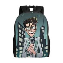 Vox Alastor Hazbin Hotels Backpack  Trekking Backpacks Youth Pretty School Bags Colorful Lightweight Rucksack as picture gray