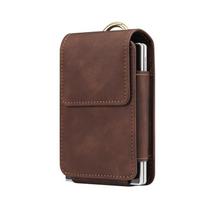 Universalus odinis dėklas sulankstomiems telefonams: Huawei Pura X Max ir Samsung Galaxy Z Fold 8 Universal Size (8.8*13*2.5CM) tamsiai ruda spalva
