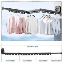 Retractable Cloth Drying Rack Folding Clothes Hanger Wall Mount Indoor & Outdoor Space Saving Aluminum Home Laundry Clothesline juoda