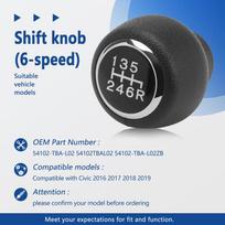 54102TBAL02 Manual Transmission Gear Shifter Knob Handle 54102-TBA-L02ZB FOR Honda Civic 2016 2017 2018 black