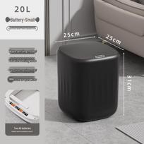 2026 išmanus indukcinis šiukšliadėžė su dangčiu, sandari, ilgo veikimo baterija, 24 l talpa namų naudojimui black