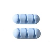 Flexible Silicone Cable Organizer Clip, Multi-Purpose Cord Holder for Desk, Wall, and Home Office, Easy Wire Management Solution mėlyna