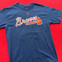 Majestic Atlanta Braves Brian McCann 16 Navy Blue MLB T-Shirt Youth Large L XXL blue