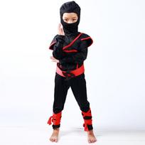 Soft Material Boys Kids Ninja Assassin Samurai Costume For Spring Summer Autumn BlackGold,XL black