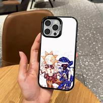 Game S-Sundrop And M-Moondrop Fnaf   Phone Case For iPhone17,16,15,14,13,12,11 Plus,Pro Max Colored Silver Plated Inside Cover iPhone17promax white