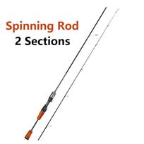 UL Ultralight Solid Carbon Fiber Fishing Rod 2 Sections Spinning Casting Pole Carp Trout Bass Lake Stream Lure Fishing Tackle 1.68m 2 Sections black