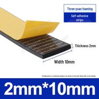 EPDM Lipni putų gumos juosta - Smūgius sugeriantis, Apsaugantis nuo susidūrimų, Labai elastingas 2mm*10mm (Yellow Grid Back Adhesive) black