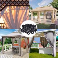 Roman tent pergola sunshade iron fence gauze transparent curtain, plastic hook accessories 1A gray
