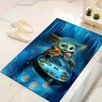 1 vnt. Disney Žvaigždžių karai Yoda rašto kilimas Plotinis kilimas Neslystantis kilimas Skalbiamas rankomis Grindų kilimėlis Tinka svetainei, miegamajam, namų dekoravimui 60cm by 90cm blue