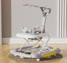 Baby Multi-Functional Comfortable Walker With Awning Anti-Rollover Baby Walker Can Sit Adjust And Shake The Walker For Boy Girls pilka
