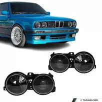Priekiniai lęšiniai Žibintai su kryžiais, komplektas skirtas BMW E30 (82-94), tamsinti