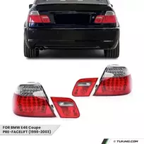 LED Galiniai Žibintai, komplektas skirtas BMW E46 (99-03) Coupe, su skaidriais posūkiais