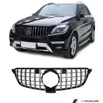 Priekinės grotelės skirtos Mercedes-Benz GLE W166 (15-19), juodos + chromuotos