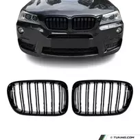 Performance priekinės grotelės skirtos BMW X3 F25 PRE-LCI (11-14), dvigubos blizgios