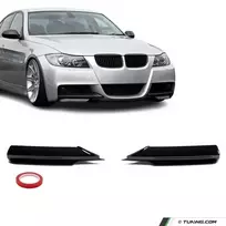 Priekinio Bamperio Spliteriai, komplektas skirtas BMW E90 / E91 PRE-LCI (05-08) su M-Pack, juodi blizgūs