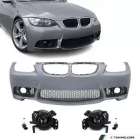 M3 išvaizdos priekinis bamperis, skirtas BMW E92 / E93 (06-10), su tamsintais priešrūkiniais