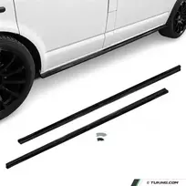 MX Poslenksčiai / Slenksčių Apdailos, komplektas skirtas VW T5 / T5.1 / T6 / T6.1 su trumpa baze, juodi blizgūs