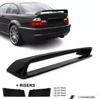LTW-style Spoileris ant Bagažinės + paaukštinimai, komplektas skirtas BMW E46 sedan / coupe, juodas blizgus