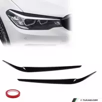 Priekinių Žibintų Apdaila, komplektas skirtas BMW G30 / G31 PRE-LCI (17-20), juoda blizgi