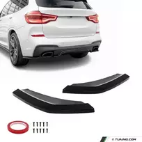 MX-style Galinio Bamperio Spliteriai, komplektas skirtas BMW X3 G01 PRE-LCI (18-21) su M-Pack, juodi blizgūs