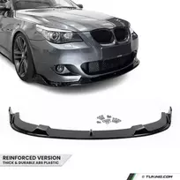 HM Priekinis Pažeminimas skirtas BMW E60 / E61 su M Tech bamperiu, juodas blizgus, V2 - SUSTIPRINTA VERSIJA