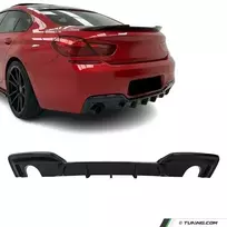 WR Difuzorius skirtas BMW F06 / F12 / F13 (640i / 640d) M-Pack galiniam bamperiui, juodas blizgus