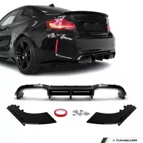 WR Galinio bamperio Difuzorius skirtas BMW M2 F87 (16-21), juodas blizgus