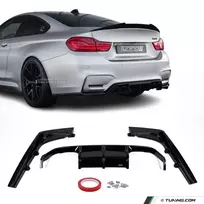 V-style Difuzorius Galiniam bamperiui skirtas BMW F80 / F82 / F83, juodas blizgus