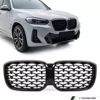 Diamond Priekinės Grotelės skirtos BMW G01 X3 LCI / G02 X4 LCI (21-24), juodos blizgios