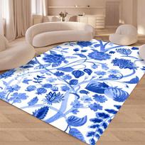 Mėlynas Mėlynas ir Baltas Porceliano Kilimo Dizaino Plotinis Kilimas Plaunamas Grindų Kilimėlis Namų Svetainei Virtuvei Miegamajam Neslystantys Kilimai 50x80cm gray
