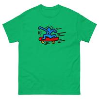 keith haring skateboarder t shirt vintage 80s tee S black