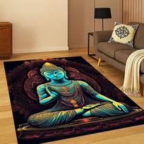 Buddha Shakyamuni Faith Cartoon Carpet Rug for Bedroom Living Room Sofa Playroom Doormat Home Decor,Kid Game Area Rug Non-slip 40x60cm brown