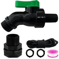 3/4 GHT Thread Water Tank Faucet Downspout Collector Rain Barrel Kit  Rainwater Harvesting 1/2 black