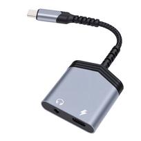 Type C to 3.5mm Audio and 60W PD Charging Adapter Simultaneous Listening Charging Splitter
