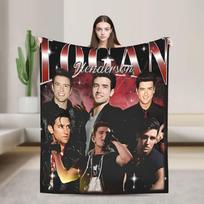 Big Time Rush Logan Henderson Blankets Quality Super Soft Throw Blanket Winter Travel Home Decor Novelty Bedspread Size: 75*100cm, Weight: 230 GSM black
