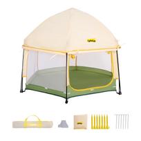 Jovikids Foldable Baby Playpen with Canopy, Pop-Up Tent Outdoor for Kids, Large 6-Sided Playpen with Carry Bag for Home, Garden, Beach, 150x150x105cm 150.11 x 150.11 x 104.9 c