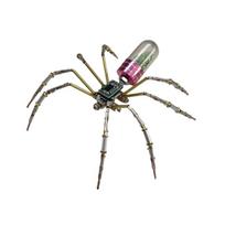 Metal Puzzle Model Steampunk Mechanical Circuit Spiders DIY Sculpture Kits Assembly Gift for Decorative Art Display raudona