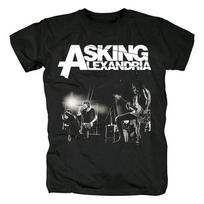 Vintage T-shirt Punk Rock T Shirt Asking Alexandria T-shirt Mens Cotton Tees Tops Graphic Skeleton Streetwear Hip Hop Tshirts... S įvairiaspalvis
