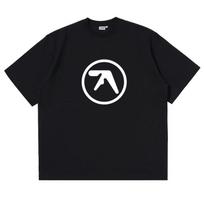 2024 Korean style Men Tshirt Cotton Aphex Twin Y2k Streetwear Graphic Korean Fashion Print Harajuku Vintage Tops Tees Oversized XXXXL black