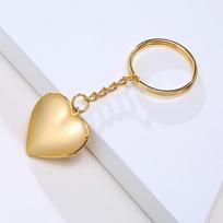 Women's Personalize Engrave Heart Locket Key Chains, Custom The Photo of Family, Love Keepsake Gifts Custom Photos Words white