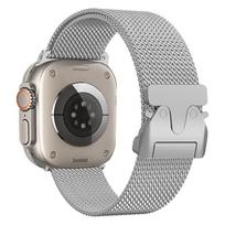 Milanese Loop Strap For Apple Watch Band Ultra 3 2 49mm 46 45 44 41 38 42 Stainless Steel Metal for iWatch Series 11 10 9 8 7 6 38 40 41 S10 11 42mm sidabras