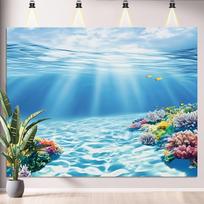 1 piece of vibrant tropical fish aquarium background made of polyester decorative background for the fish tank 47.2x31.5inch/120*80cm blue