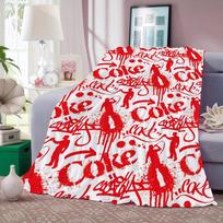 Madingas C-Coca-C-Cola-S pledas Minkštas ir draugiškas odai, skirtas sofai, lovai, miegui, lovatiesė, visų sezonų antklodė 75X95CM gray