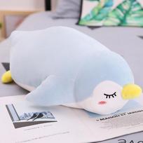 Gulintis pingvinas pagalvė-žaislas pūkinė medvilninė mergaitė tingus lovoje laikanti miegojimo lėlę super minkštas pliušinis žaislas 50cm（0.35kg） mėlyna