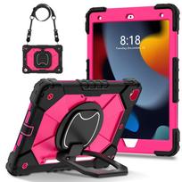 for iPad 5th/6th/7th/8th/9th/10th Air 4/5 Pro 11 Pro 9.7 Case with Pencil Holder with 360 Rotating Foldable Stand Cover ForiPad 5 6th Pro9.7 rožinė raudona spalva