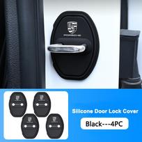 4Pc Car Silica Gel Door Lock Protective Cover Door Lock Buckles For Porsche 911 718 Cayenne Cayman Panamera Macan Taycan Boxster hlzc80